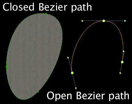 Open and closed bezier paths