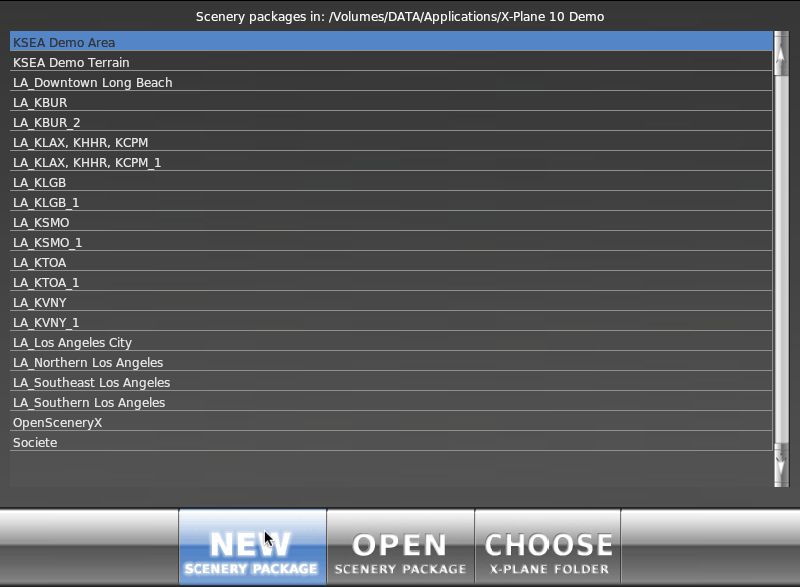 Hacer clic en el botón Paquete de nuevo escenario desde la ventana de inicio de WorldEditor