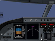 The glass cockpit airliner panel in X-Plane Remote for iPad