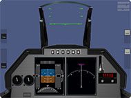 The modern fighter panel in X-Plane Remote for iPad