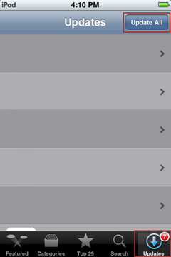Updating applications on the iPod Touch