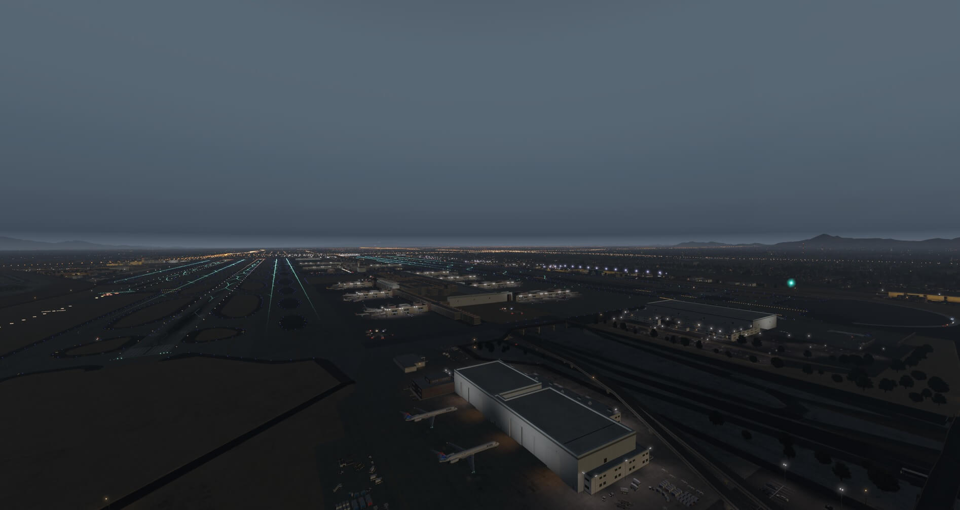 X-Plane 11.10 KPHX lit at night