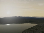 A sunrise reflected off the water
