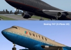 The Boeing 747 in X-Plane 9 compared to the one in X-Plane 10