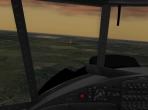 Looking out the cockpit of the An-2 in flight