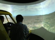 Testing the AT-802 sim with X-Plane. Note that you can see the entire height of the projected images, along with most of the width. 