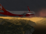 Sunset over Garda Lake, Italy in the x737 project's Boeing 737. Image courtesy of AVSIM Online and abgarda.