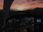 Carenado's F33A Bonanza model, watching the sun set in northern Italy. Image courtesy of AVSIM Online and gheeD.