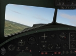 The panel view from the cockpit of the B-17G