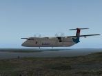 The De Havilland Dash 8 in flight