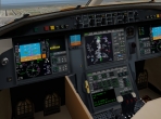 The 3-D cockpit in the Falcon 7X model