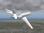 The Falcon 7X in a turn