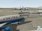 A Boeing 747 docked at a terminal