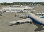 A view of a large airport terminal