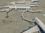 A view of a large airport terminal