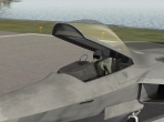 The Lockheed Martin/Boeing F-22 Raptor with its canopy open