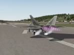 The X-Plane 10's F-22, preparing for a full-throttle takeoff