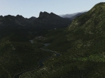 X-Plane 10's F-22 Raptor. soaring over a scenic landscape