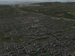 A densely packed city in X-Plane 10
