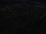 A city at a distance, seen at night