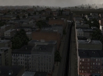 A grungy city street in X-Plane 10
