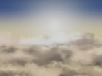 A view of the sun from above the clouds