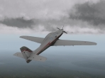 Climbing into a storm at midday