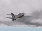 Climbing into a storm at midday