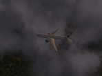 X-Plane 10's Boeing 777 among the clouds