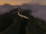 X-Plane 10's Boeing 777 in the twilight sky