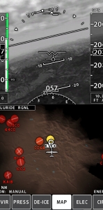 The forward-looking infrared (FLIR) display in the Seeker avionics, coupled with the moving map