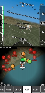 A safe gliding path, to be flown automatically, from the aircraft's current location to a safe touchdown on the runway