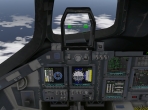 The cockpit of the Space Shuttle Orbiter in X-Plane 10