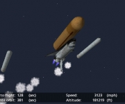 Dropping the Space Shuttle's boosters away