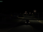 A street-level view at night