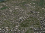 A distance shot of the city