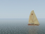 A sailboat in X-Plane 10