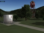 A large fuel tank and a water tower for X-Plane 10