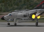 The F-4 Phantom II sitting on a runway