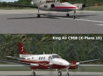 A side-by-side comparison of the X-Plane 9 King Air B200 and the new King Air C90B