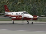 The X-Plane 10 King Air on the runway