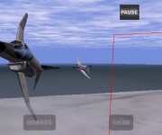 Two F-4 Phantom IIs racing through X-Plane Racing