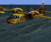 X-Plane Seaplane's Canadair Bombardier 415 ready for a water takeoff