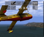 X-Plane Seaplane's Bombardier flying toward California's Santa Catalina Island