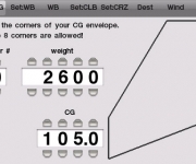 Enter the corners of the center of gravity envelope for your plane.