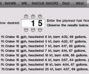 Set the time and fuel burn for each altitude.