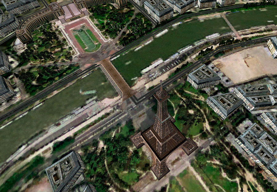 The Eiffel Tower, seen in the Paris scenery