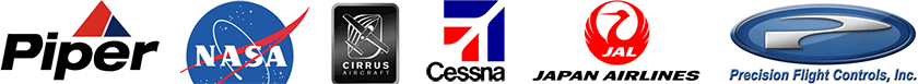 Used by Piper Aircraft, NASA, Cirrus Aircraft, Cessna Aircraft, Japan Airlines, and Precision Flight Controls