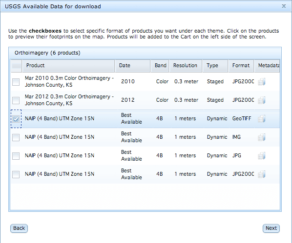 Selecting Available Data