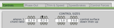 control surface specs